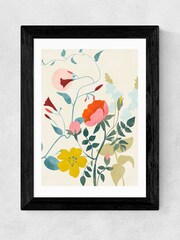 East End Prints Orange Floral Meadow IV by Ana Rut Bre Framed Print - Image 3 of 3