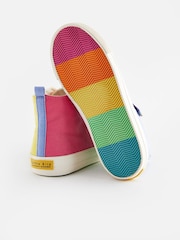 Little Bird by Jools Oliver Multi Older Pastel Rainbow Colourblock Canvas Trainers - Image 3 of 6