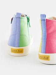 Little Bird by Jools Oliver Multi Older Pastel Rainbow Colourblock Canvas Trainers - Image 4 of 6