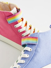 Little Bird by Jools Oliver Multi Older Pastel Rainbow Colourblock Canvas Trainers - Image 6 of 6