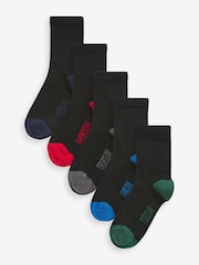 Clarks Black Short Sleeve Black Multi Socks 5 Pack - Image 1 of 7