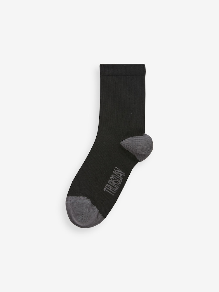 Clarks Black Short Sleeve Black Multi Socks 5 Pack - Image 4 of 7