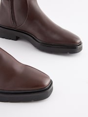 Chocolate Brown Forever Comfort® Leather Square Toe Ankle Boots - Image 6 of 7