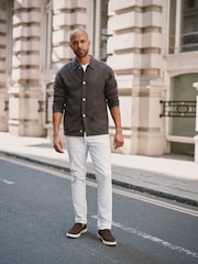 Ash Brown Regular Knitted Button Through Shacket - Image 2 of 5