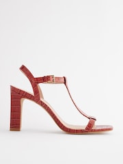 Red Signature Leather T-Bar Sandals - Image 6 of 9