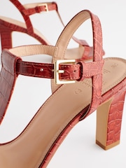 Red Signature Leather T-Bar Sandals - Image 7 of 9