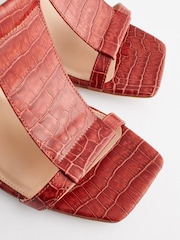 Red Signature Leather T-Bar Sandals - Image 8 of 9