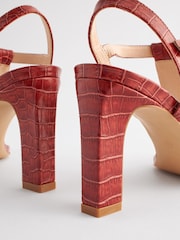Red Signature Leather T-Bar Sandals - Image 9 of 9
