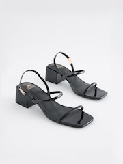 Black Regular/Wide Fit Forever Comfort® Slingback Hardware Sandals - Image 1 of 5