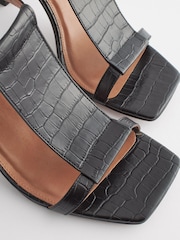 Black Signature Leather T-Bar Sandals - Image 6 of 8