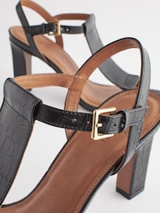 Black Signature Leather T-Bar Sandals - Image 7 of 8