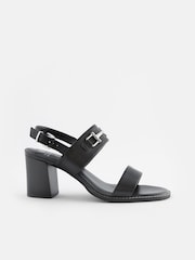 Черный - Кожаные сандалии на блочном каблуке Forever Comfort® - Image 2 of 5