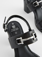 Черный - Кожаные сандалии на блочном каблуке Forever Comfort® - Image 4 of 5