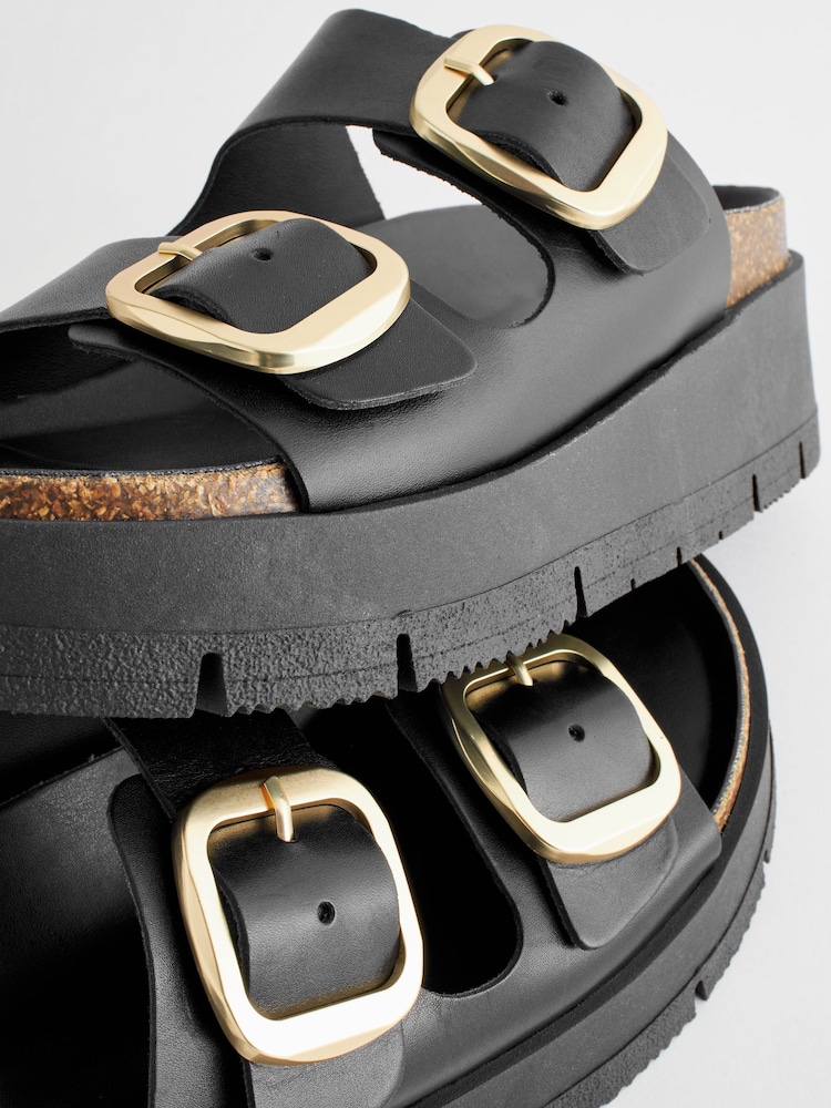 Schwarz - Forever Comfort® Ledersandalen mit zwei Schnallen und dicker Sohle - Bild 8 von 8 Schwarz - Forever Comfort® Ledersandalen mit zwei Schnallen und dicker Sohle - Bild 8 von 8