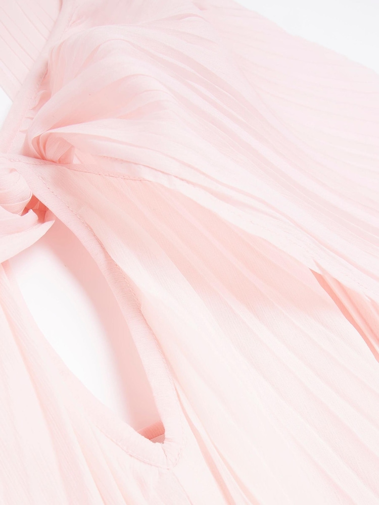 River Island Pink Pleated Cape Maxi Dress - Image 5 of 5