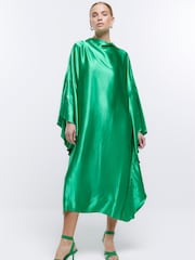River Island Green Batwing Swamp Midi Dress - Image 3 of 5