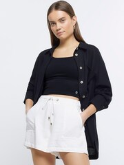Светло-бежевые шорты из лиоцелла на завязке River Island - Image 1 of 6