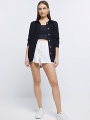 Светло-бежевые шорты из лиоцелла на завязке River Island - Image 3 of 6