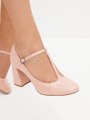 Nude Pink Forever Comfort® T-Bar Block Heel Shoes - Image 2 of 7