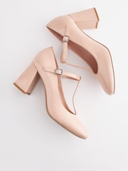 Nude Pink Forever Comfort® T-Bar Block Heel Shoes - Image 6 of 7
