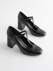Black Forever Comfort® T-Bar Block Heel Shoes - Image 4 of 7