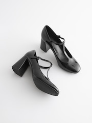 Black Forever Comfort® T-Bar Block Heel Shoes - Image 5 of 7