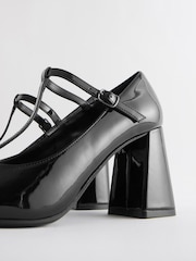 Black Forever Comfort® T-Bar Block Heel Shoes - Image 7 of 7