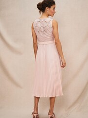 Phase Eight Pink Kassidy Lace Bodice Pleat Dress - Image 2 of 7