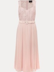 Phase Eight Pink Kassidy Lace Bodice Pleat Dress - Image 7 of 7