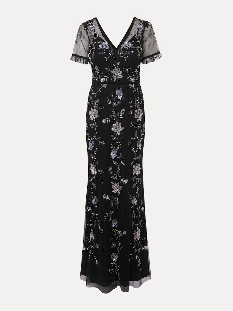 Phase Eight Black Sequin Floral Sierra Dress - Image 6 of 6