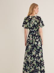 Phase Eight Blue Petite Georgie Tiered Maxi Dress - Image 2 of 6