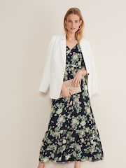 Phase Eight Blue Petite Georgie Tiered Maxi Dress - Image 4 of 6