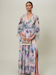 Phase Eight Purple Selene Printed Maxi Dress - Image 1 of 6