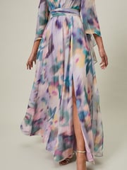 Phase Eight Purple Selene Printed Maxi Dress - Image 4 of 6