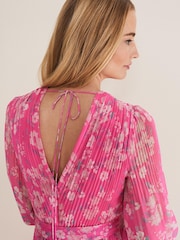 Phase Eight Pink Hayley Pleated Maxi Dress - Image 4 of 7