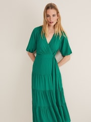 Phase Eight Green Morven Wrap Dress - Image 4 of 6