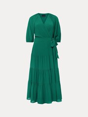 Phase Eight Green Morven Wrap Dress - Image 6 of 6