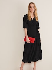 Phase Eight Black Wrap Morven Dress - Image 1 of 7