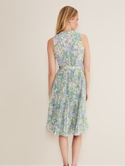 Phase Eight Green Simara Pleat Daisy Print Dress - Image 2 of 6