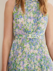 Phase Eight Green Simara Pleat Daisy Print Dress - Image 5 of 6