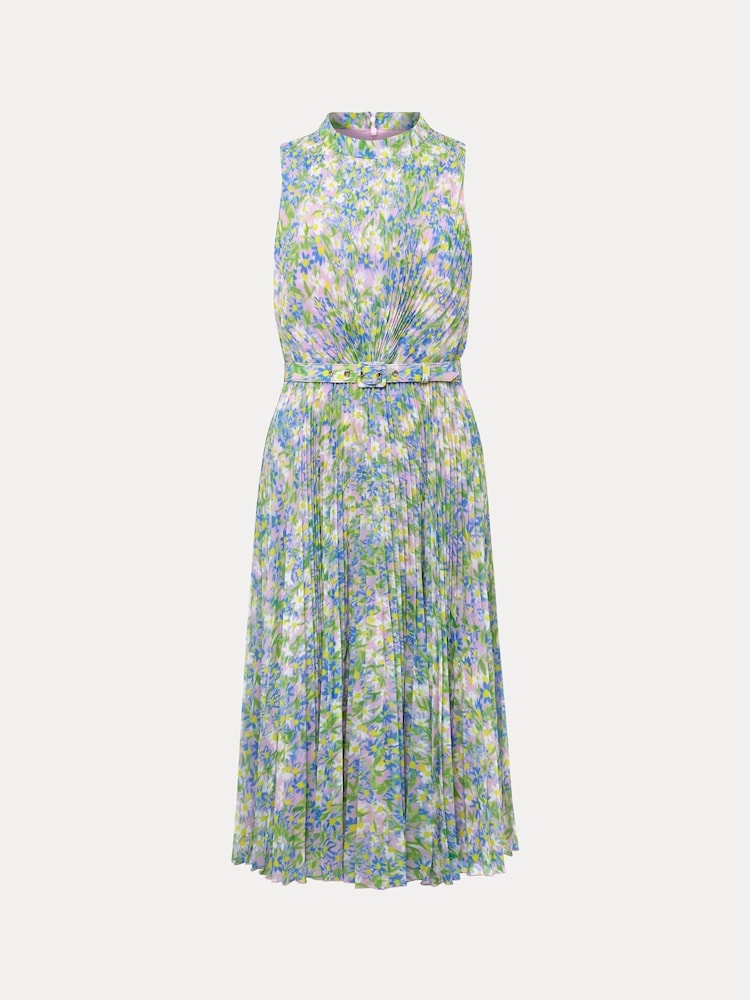 Phase Eight Green Simara Pleat Daisy Print Dress - Image 6 of 6