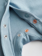Petrol Blue 3 Pack Baby Sleepsuits (0-2yrs) - Image 5 of 8