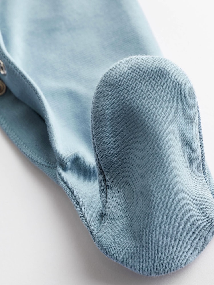 Petrol Blue 3 Pack Baby Sleepsuits (0-2yrs) - Image 6 of 8