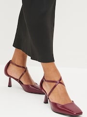 Red Forever Comfort® Cross Over Square Toe Heels - Image 1 of 1