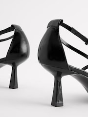 Black Forever Comfort® Cross Over Square Toe Heels - Image 6 of 7