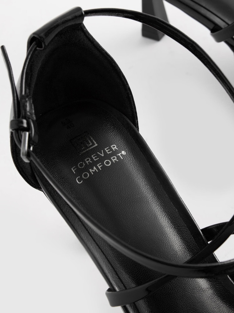 Black Forever Comfort® Cross Over Square Toe Heels - Image 7 of 7