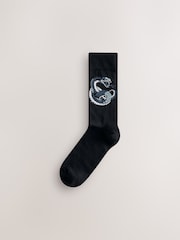 Black Japan Animals Pattern Socks 5 Pack - Image 5 of 8