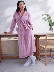 Pink Supersoft Ribbed Dressing Gown - Image 1 of 6