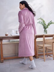 Pink Supersoft Ribbed Dressing Gown - Image 3 of 6