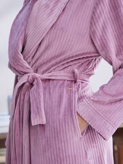 Pink Supersoft Ribbed Dressing Gown - Image 4 of 6